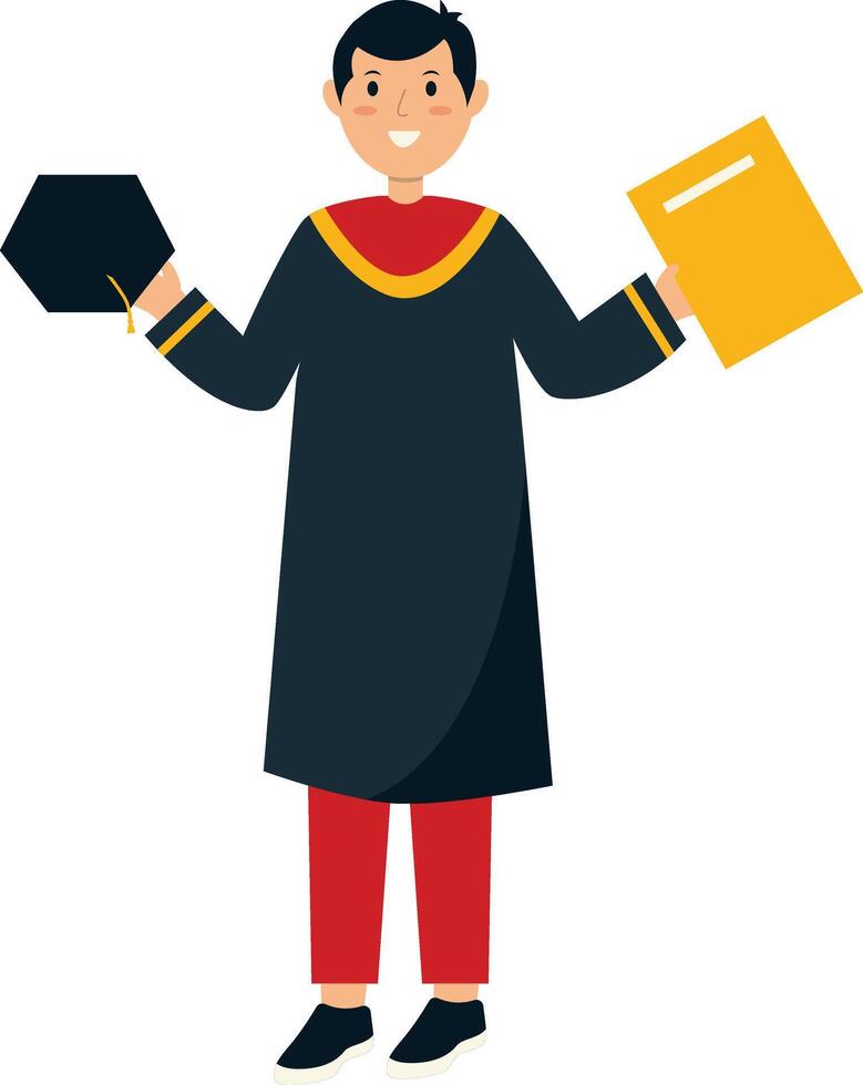 Illustration of Man Graduating from University vector