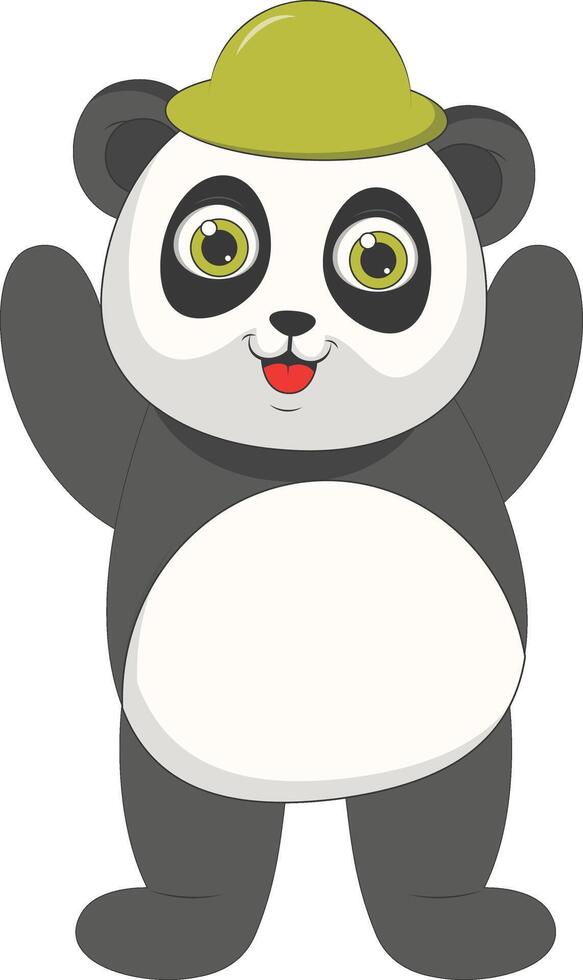 Illustration of Cute Baby Panda in Cartoon Design. vector