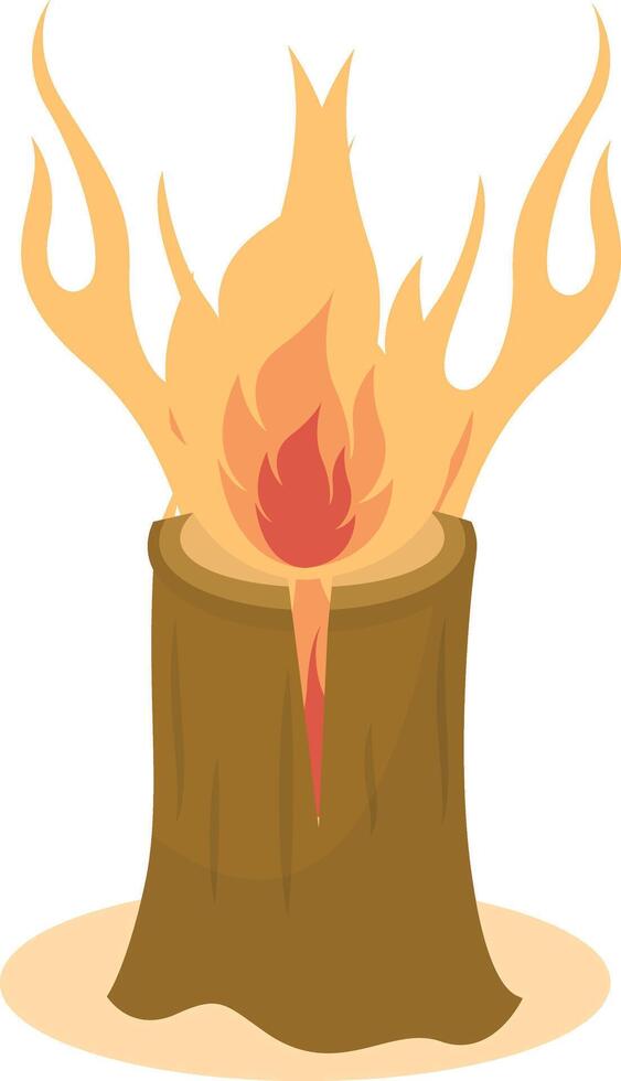 Wooden Bonfire Clipart, Camping Element. vector