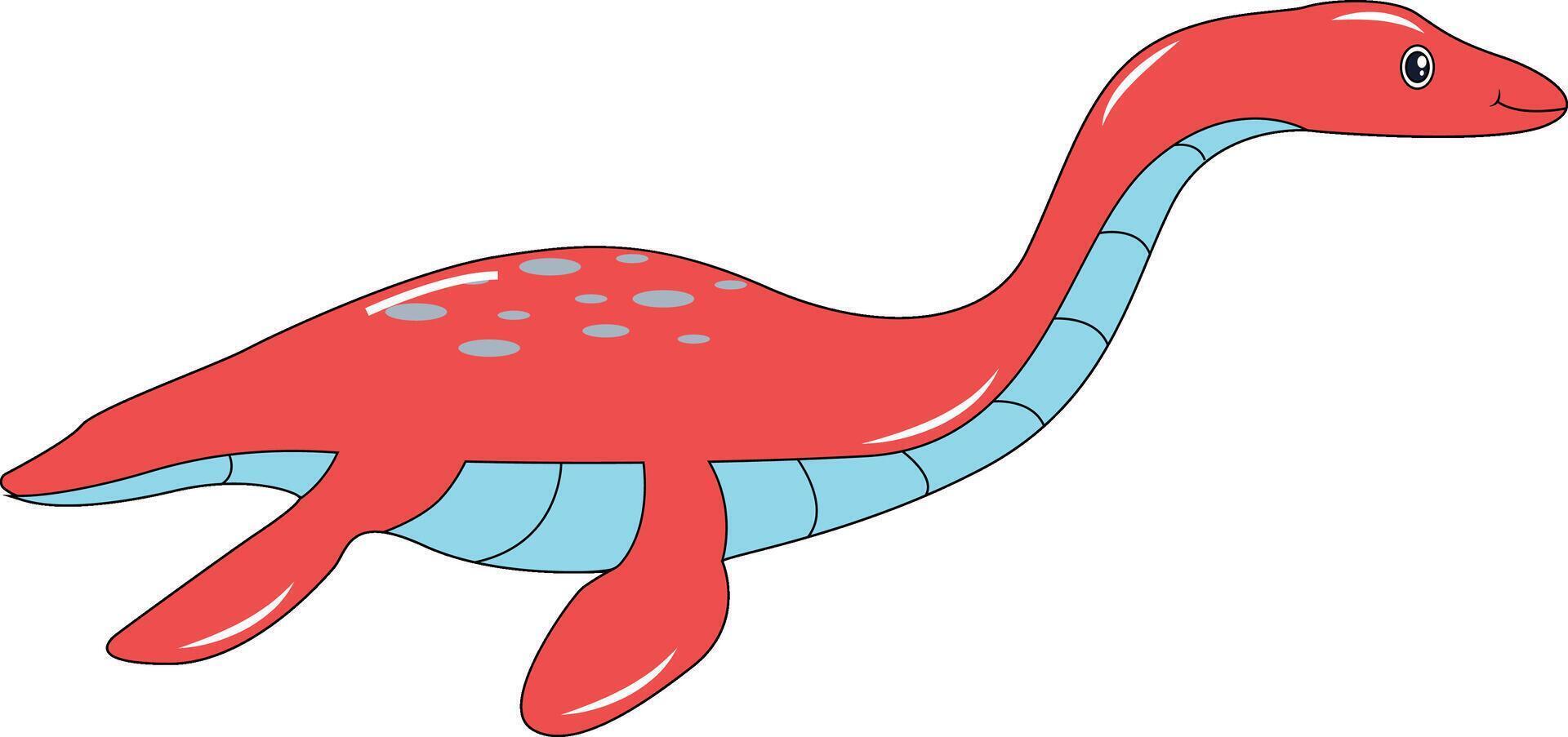 Cute Baby Dinosaur Character with Flat Design. vector