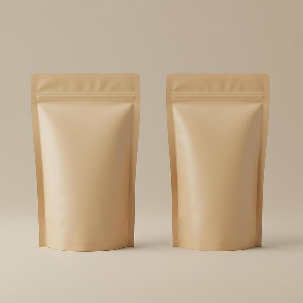 Kraft Stand-Up Pouch Mockup Duo photo