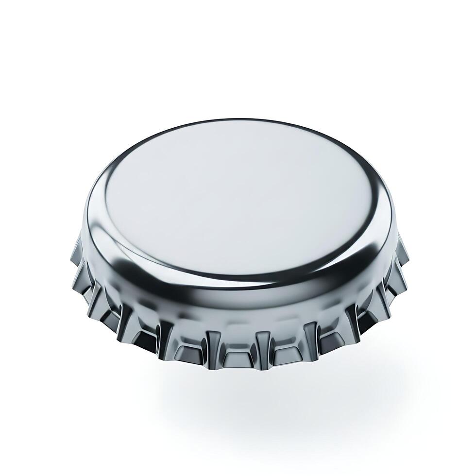 High-Resolution Metallic Bottle Cap Mockup with Blank Surface photo