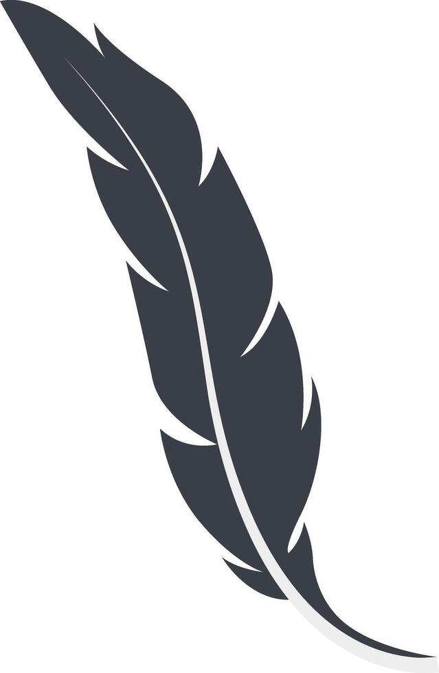 Bird Feather Black Silhouette. Bird Feather icon vector