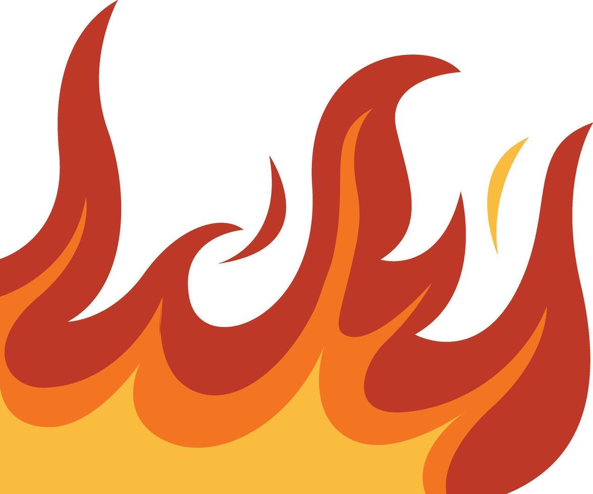 Fire Border Clipart with Cartoon Design vector