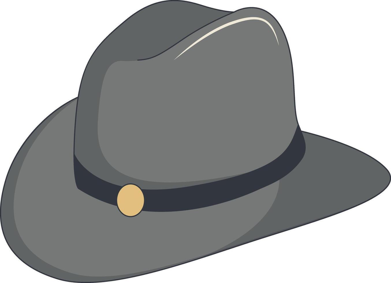 Wild West Cowboy Hat with Cartoon Design, Isolated on White Background. vector