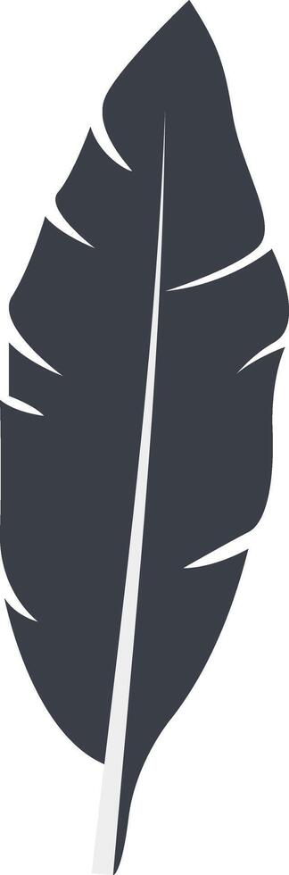 Bird Feather Black Silhouette in Simple Design vector