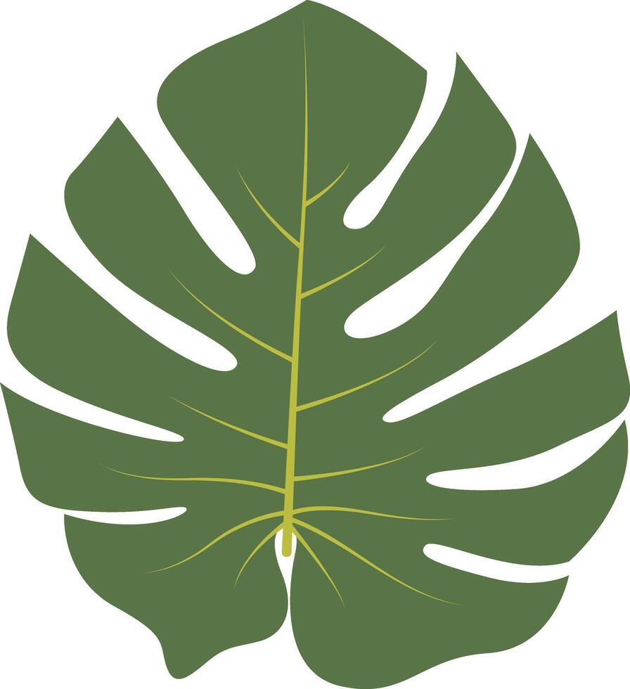 Tropical Leaf Element in Flat Cartoon Design vector