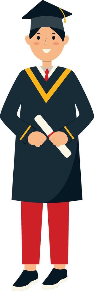 Illustration of Man Graduating from University. Cartoon Character vector
