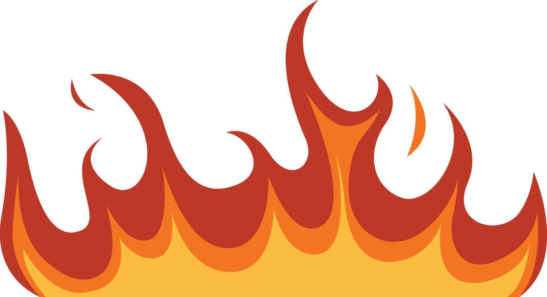 Fire Border Clipart in Cartoon Design. Isolated on White Background. vector