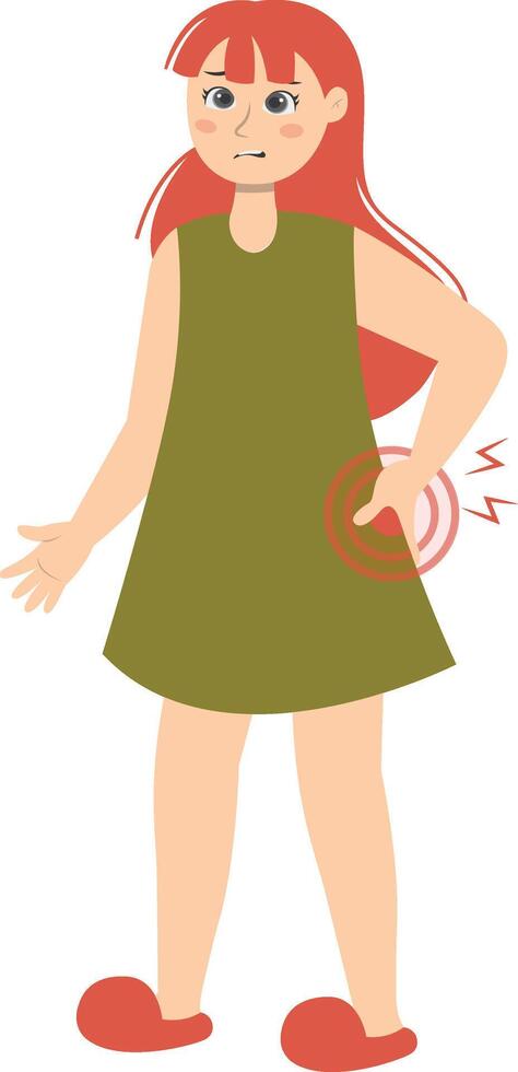 Injury Woman Character Isolated on a White Background vector