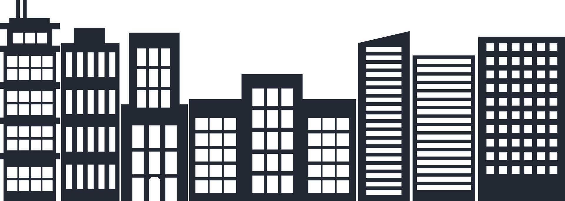 Modern City Skyline Silhouette with Simple Shape vector