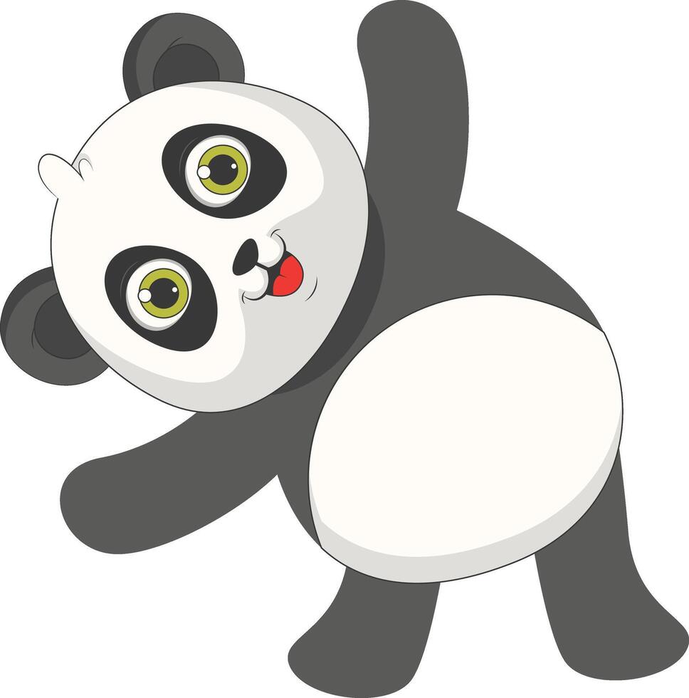 Illustration of Cute Baby Panda. Isolated on White Background vector