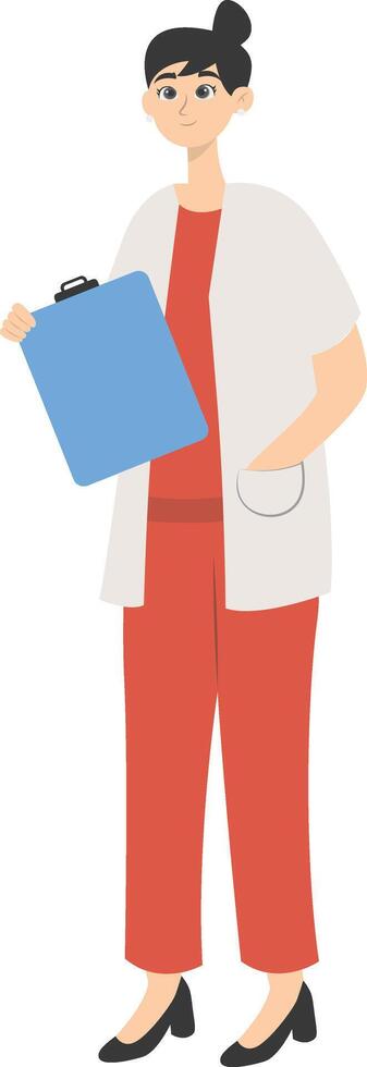 Woman Medical Staff in Cartoon Concept. Isolated on White Background vector