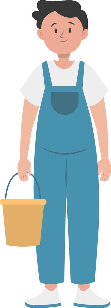Male Professional Staff Character with Cartoon Design. vector