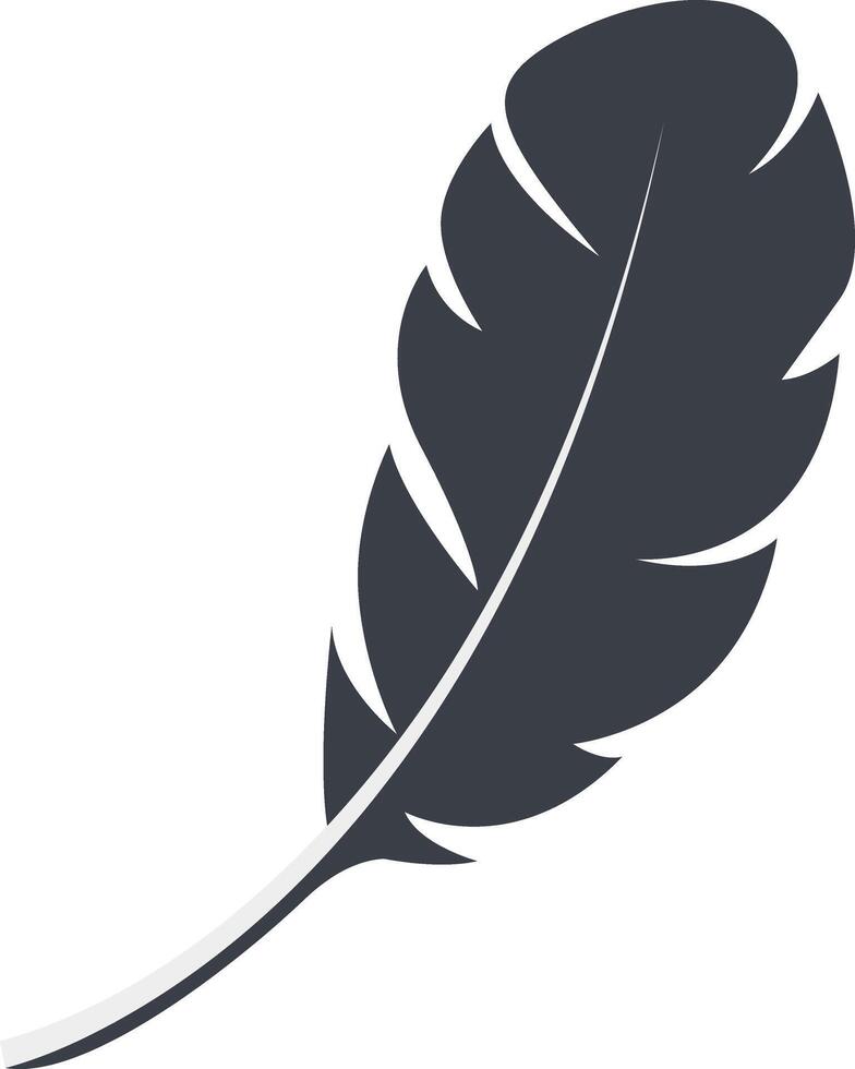 Bird Feather Black Silhouette, Black Feather Shape vector