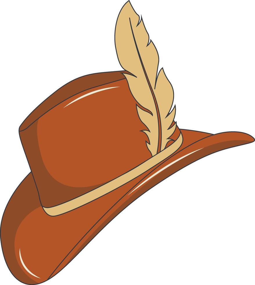 Wild West Cowboy Hat Illustration in Flat Design. vector