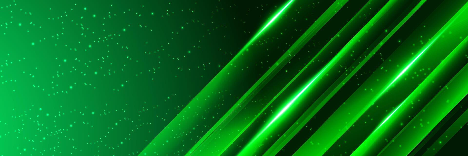 Technology neon light green geometric diagonal background abstract with, stars, modern for banner, presentation, web, cover, vector