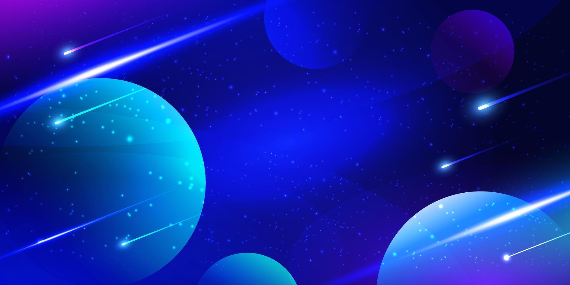Cosmic space background with planets and stars vector