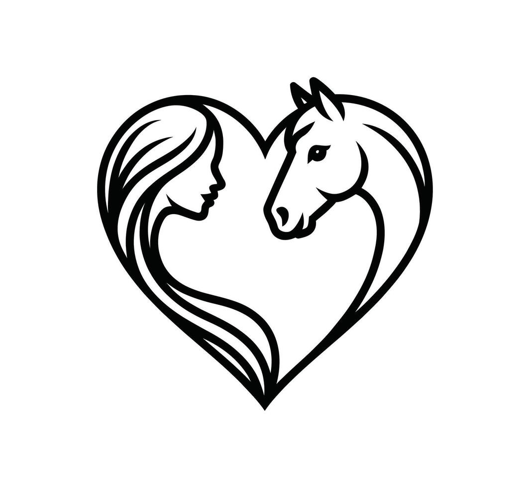 The Symbol of Horse and Love vector