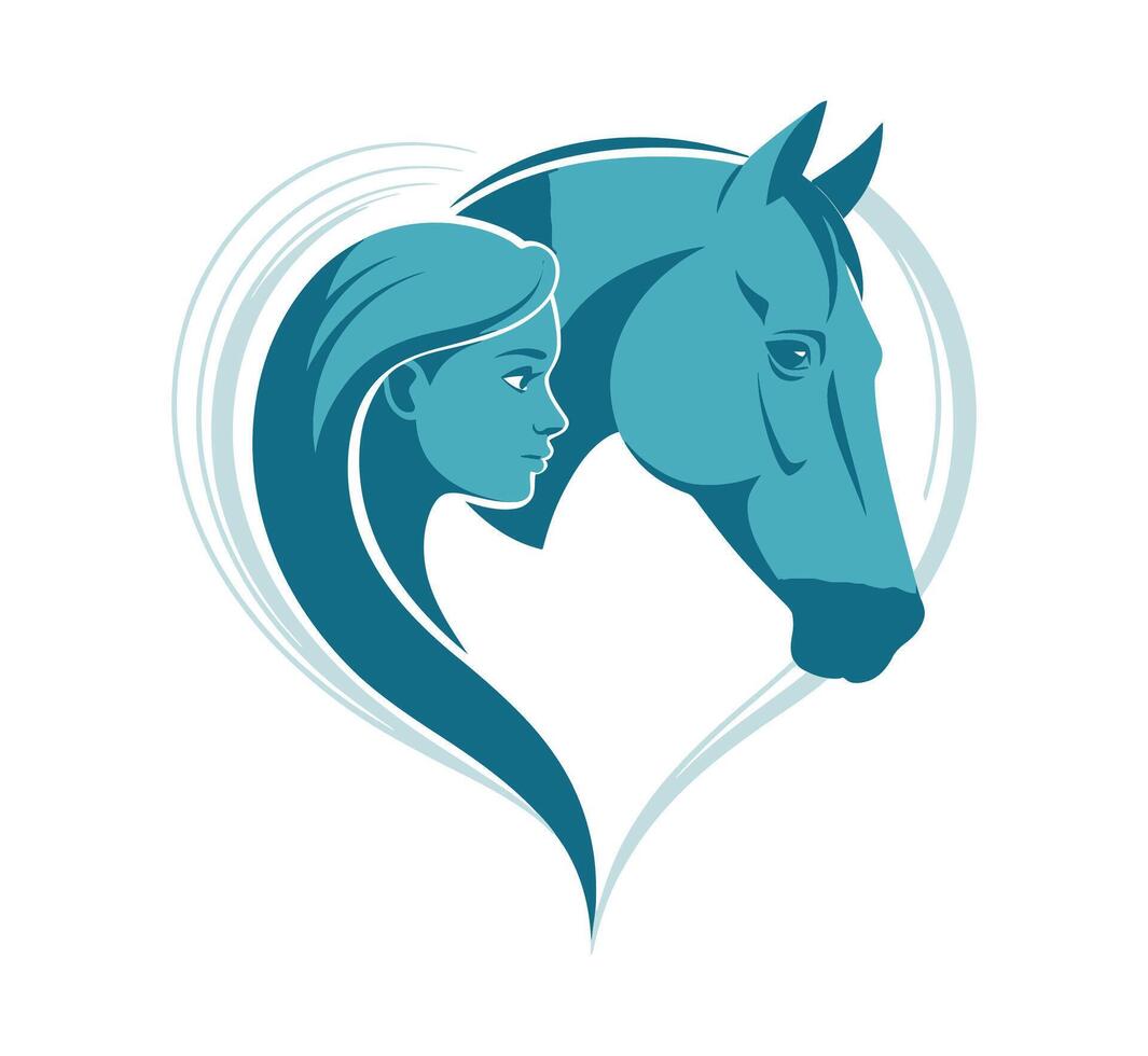 The Connection Between Woman and Horse vector