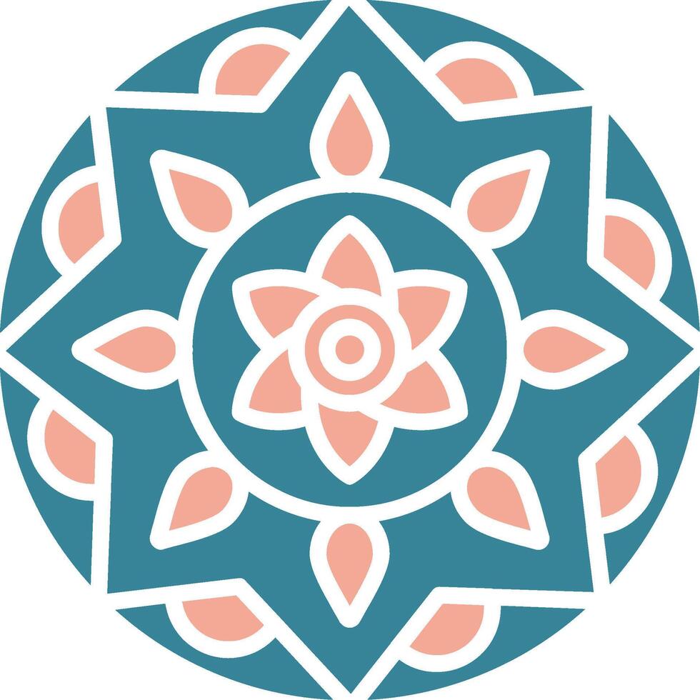 Mandala Premium Grid Symbol vector