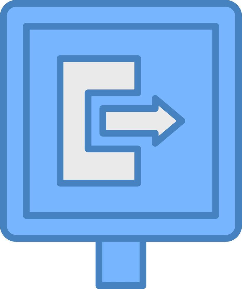 Exit Door Handcrafted Line Element vector
