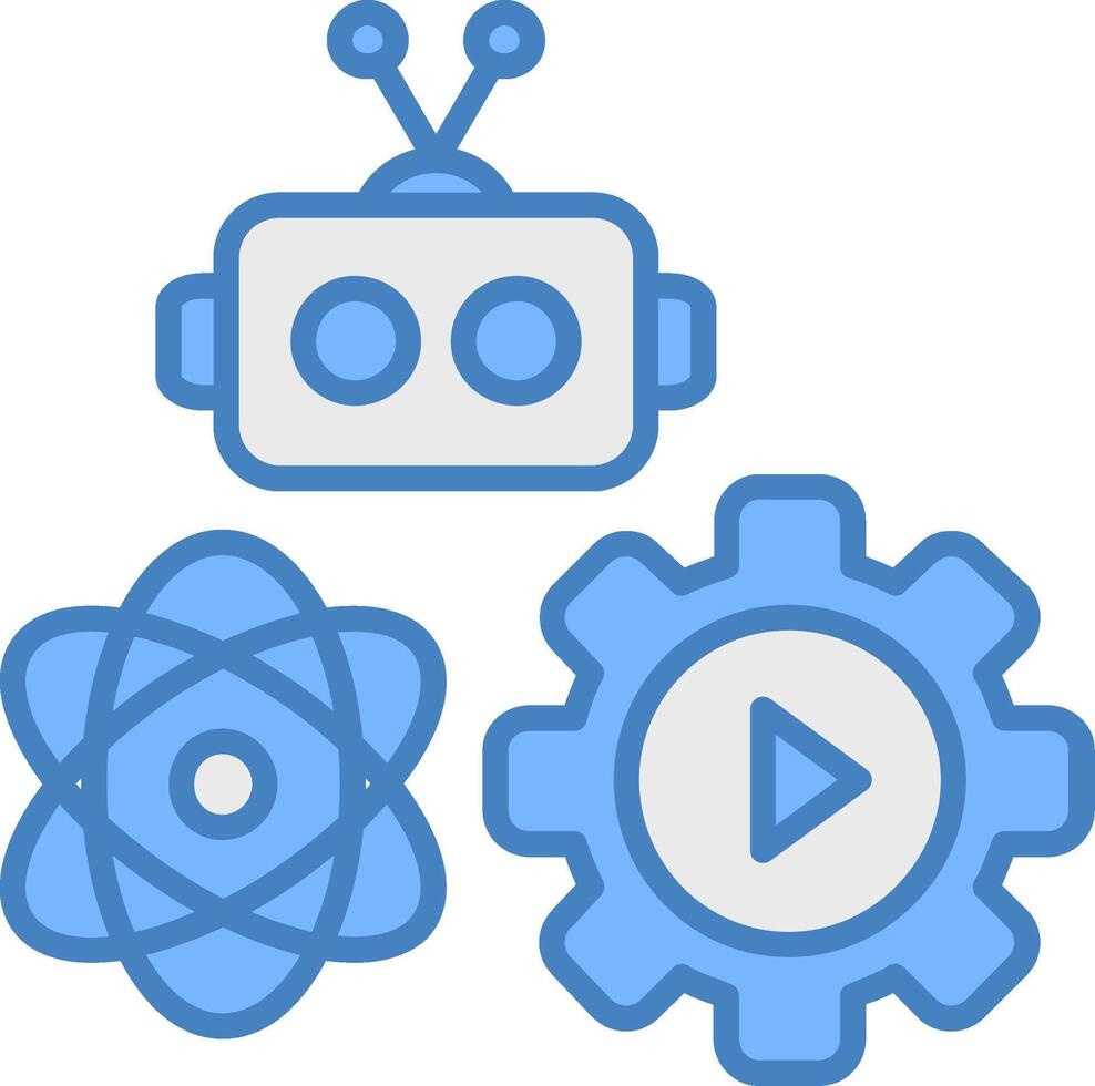 Automation Neon Badge Element vector