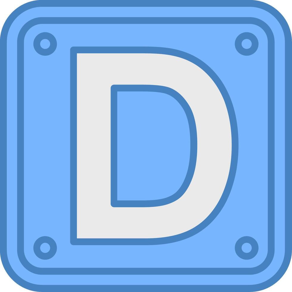 Letter D Simple Frame Object vector