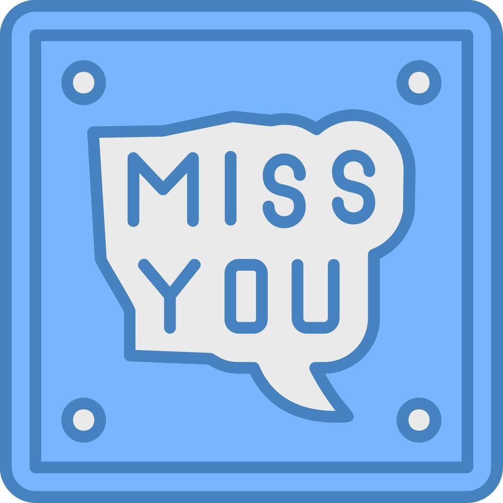 Miss You Creative Design Token vector