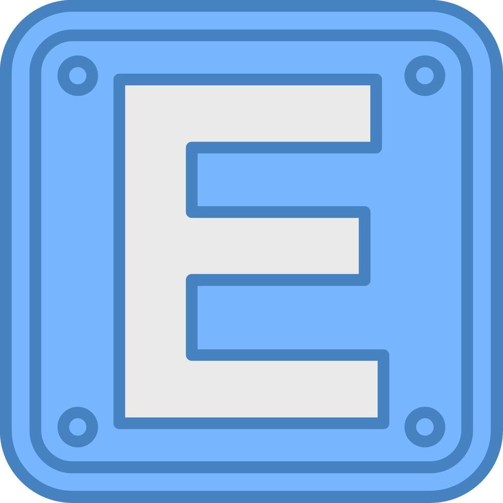 Letter E Minimal Grid Form vector