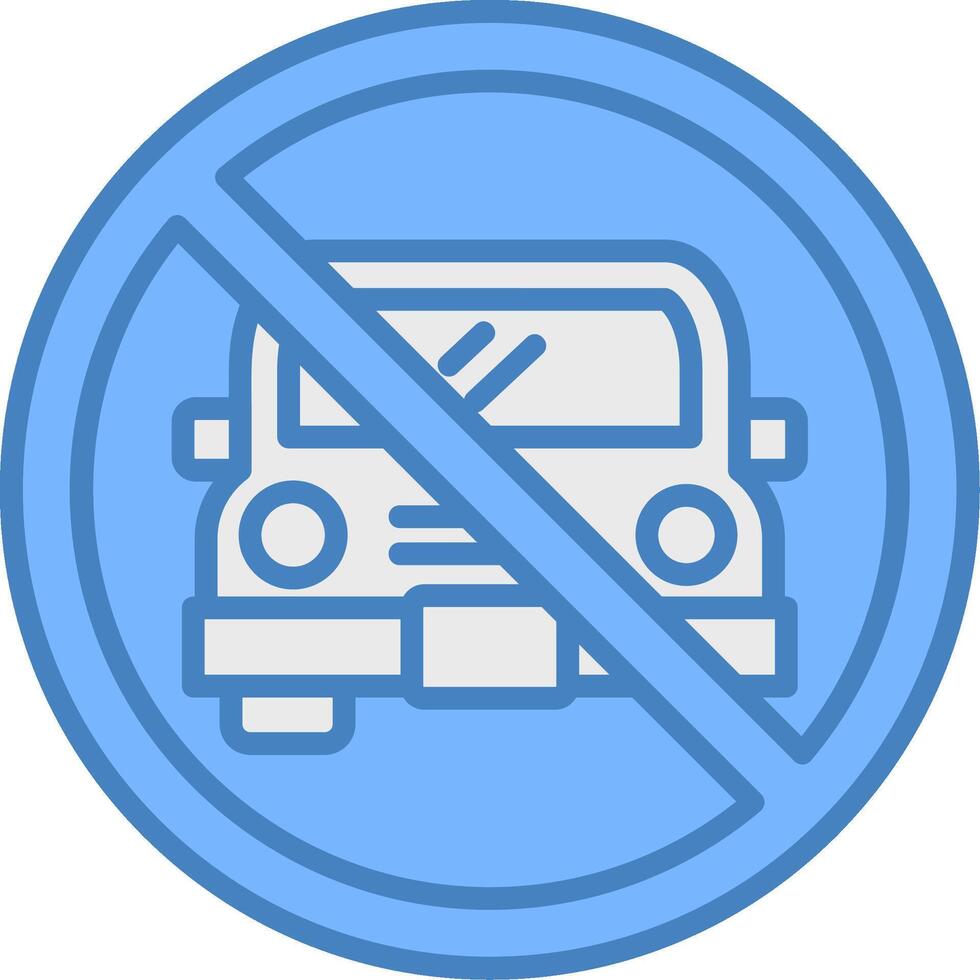 No Car Simplified Sketch Piece vector