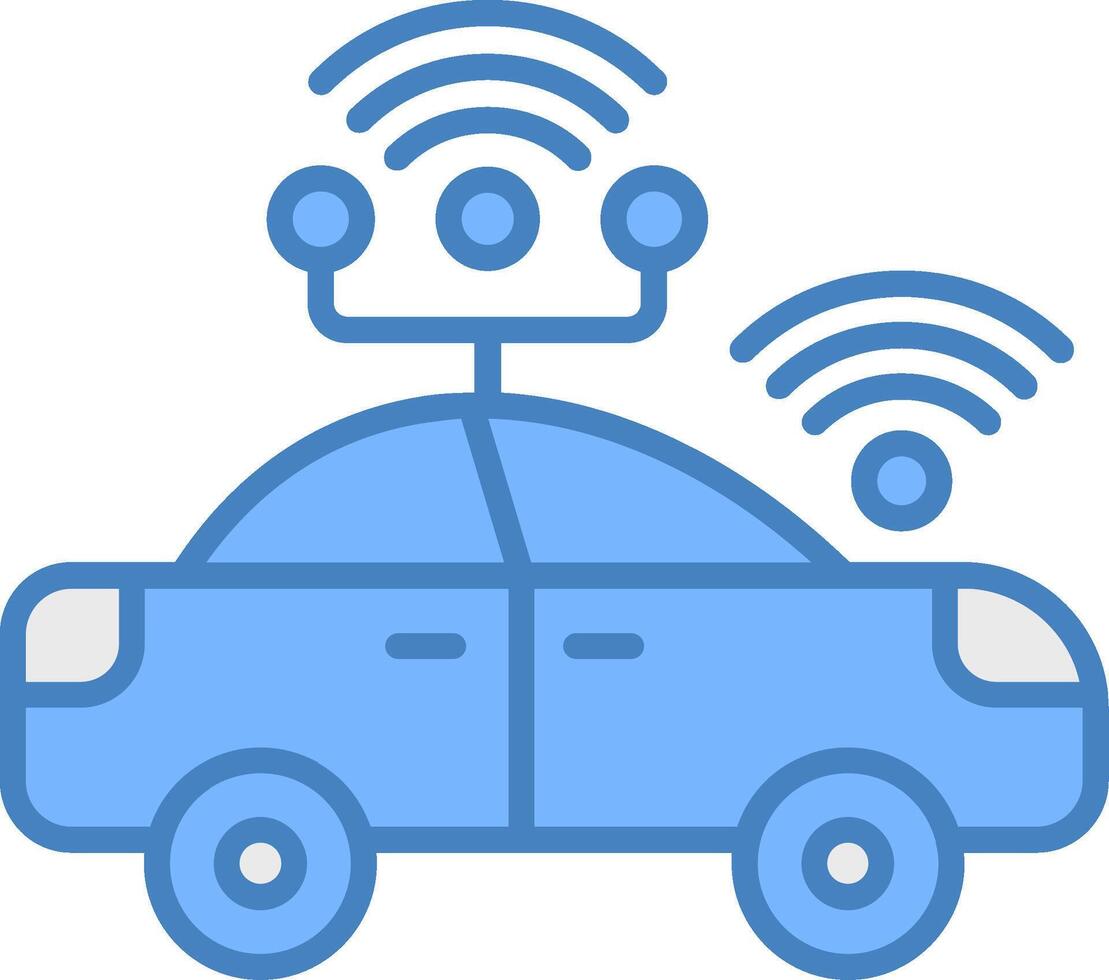 Autonomous Car Compact Icon Fragment vector