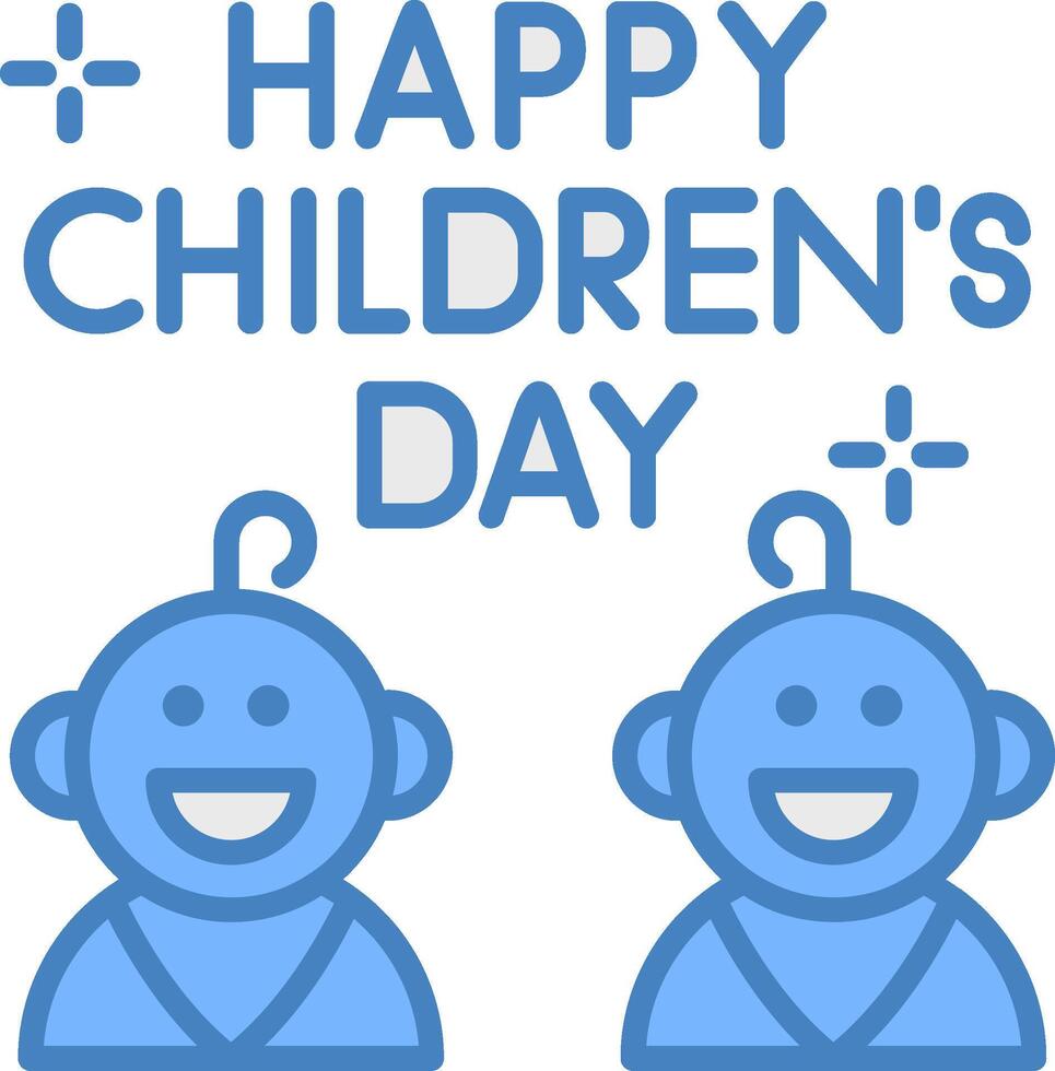 Childrens Day Handcrafted Line Element vector