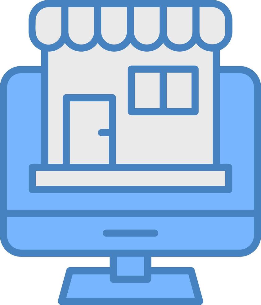 Online Shop Shadowed Grid Element vector