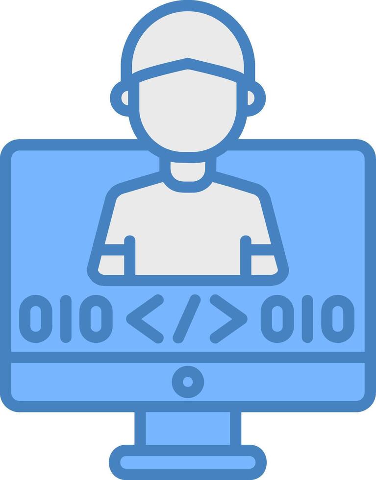 Programmer Flat Design Token vector