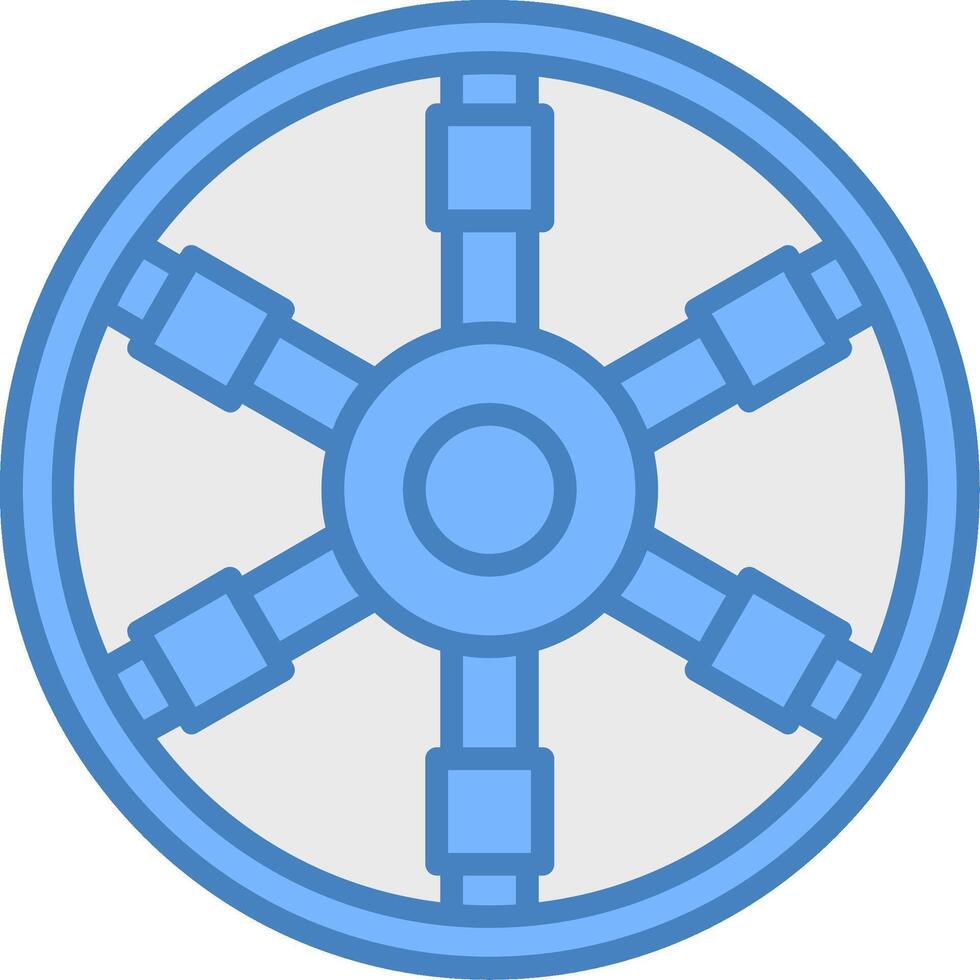 Ship Wheel Neon Badge Element vector