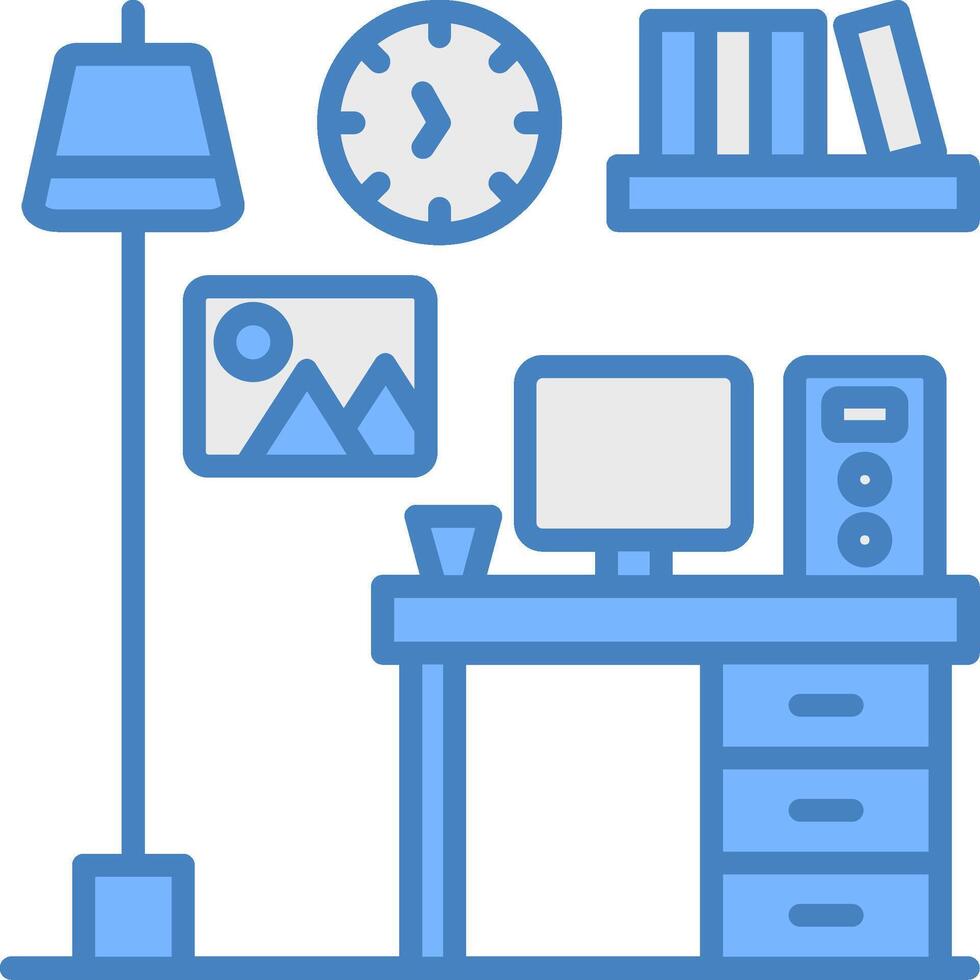 Computer Desk Core UI Symbol vector