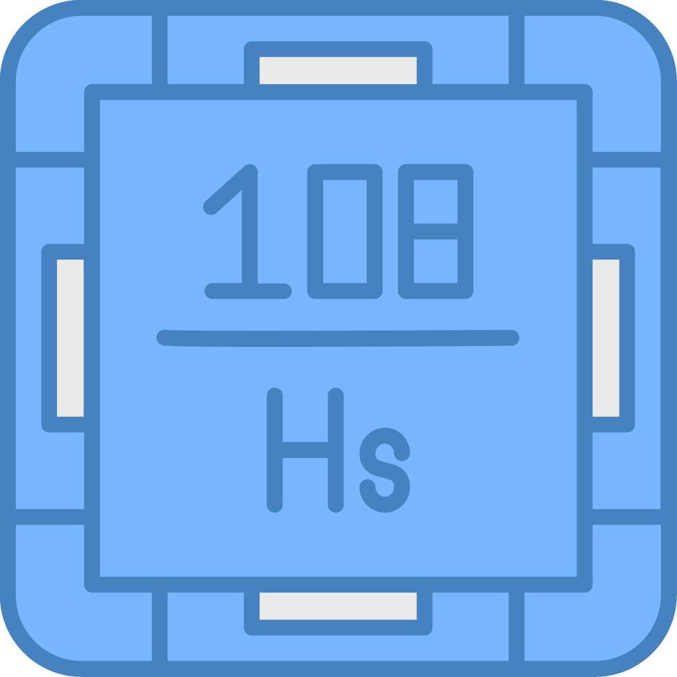 Hassium Sharp Outline Badge vector