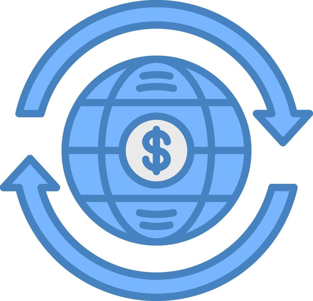Global Economy Solid Badge Object vector
