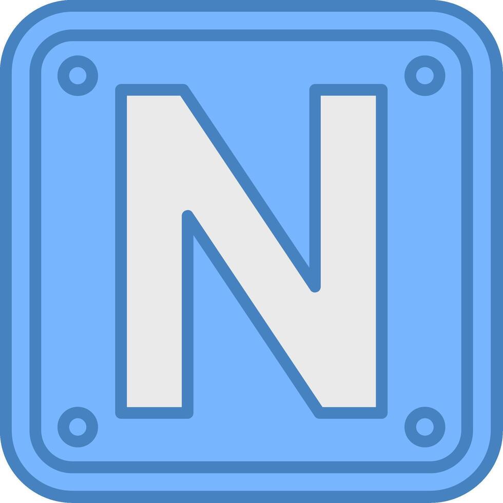 Letter N Geometric Icon Piece vector