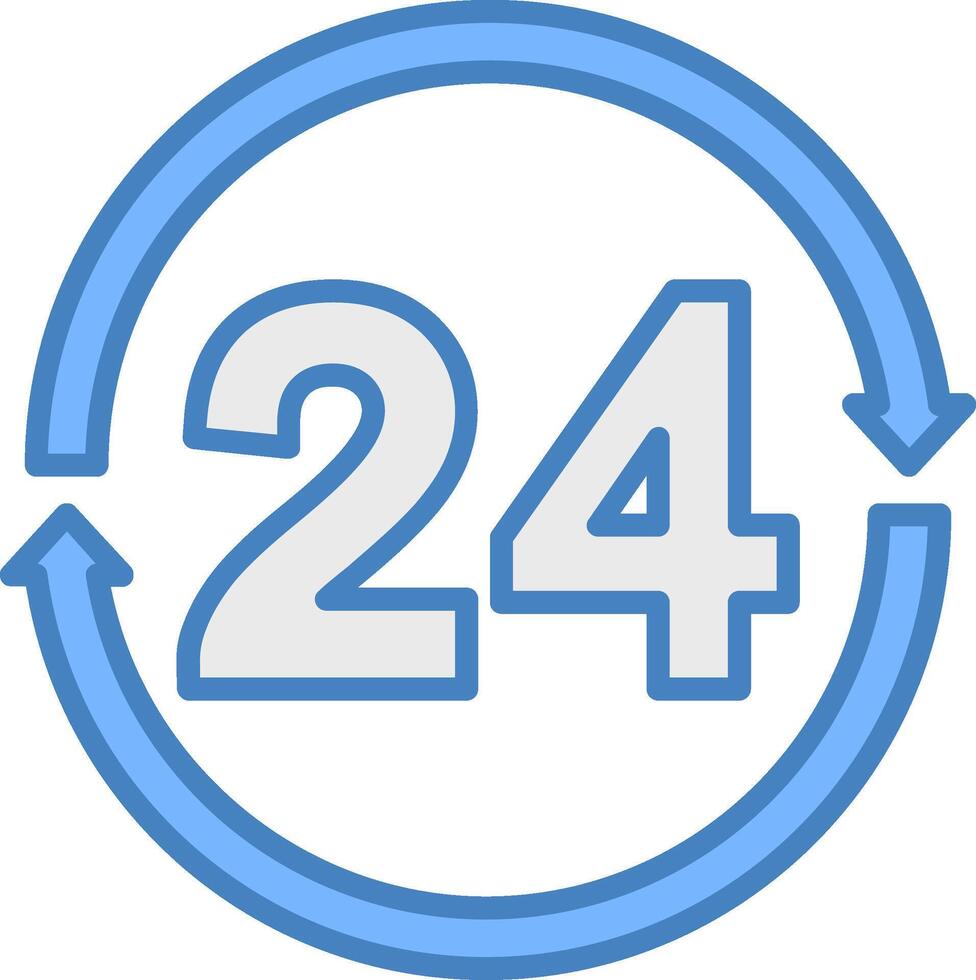 24 Hours Advanced Line Graphic vector