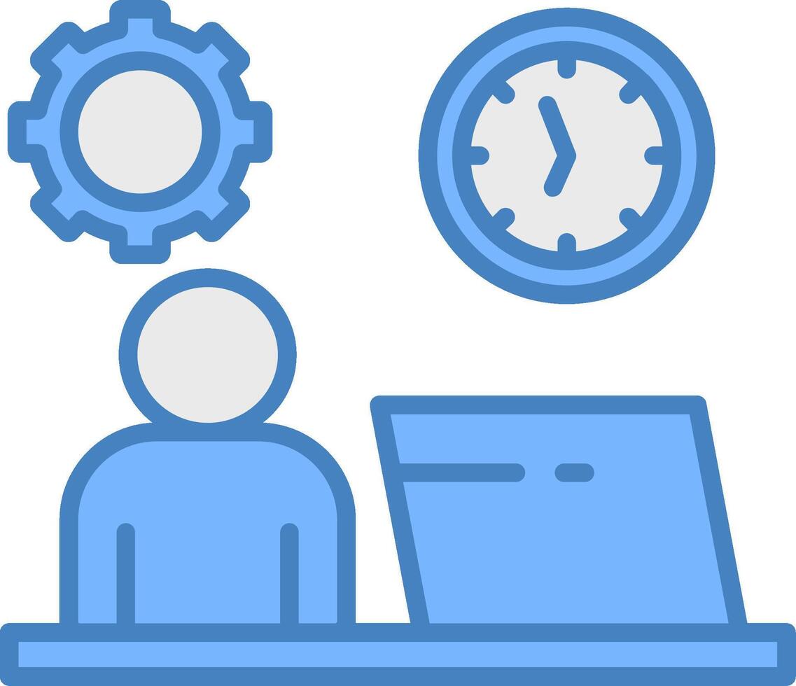 Work Time Refined Icon Sketch vector