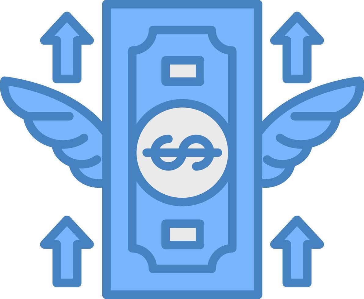 Flying Money Shadowed Grid Element vector