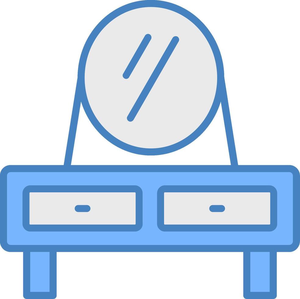 Vanity Mirror Detailed Line Drawing vector