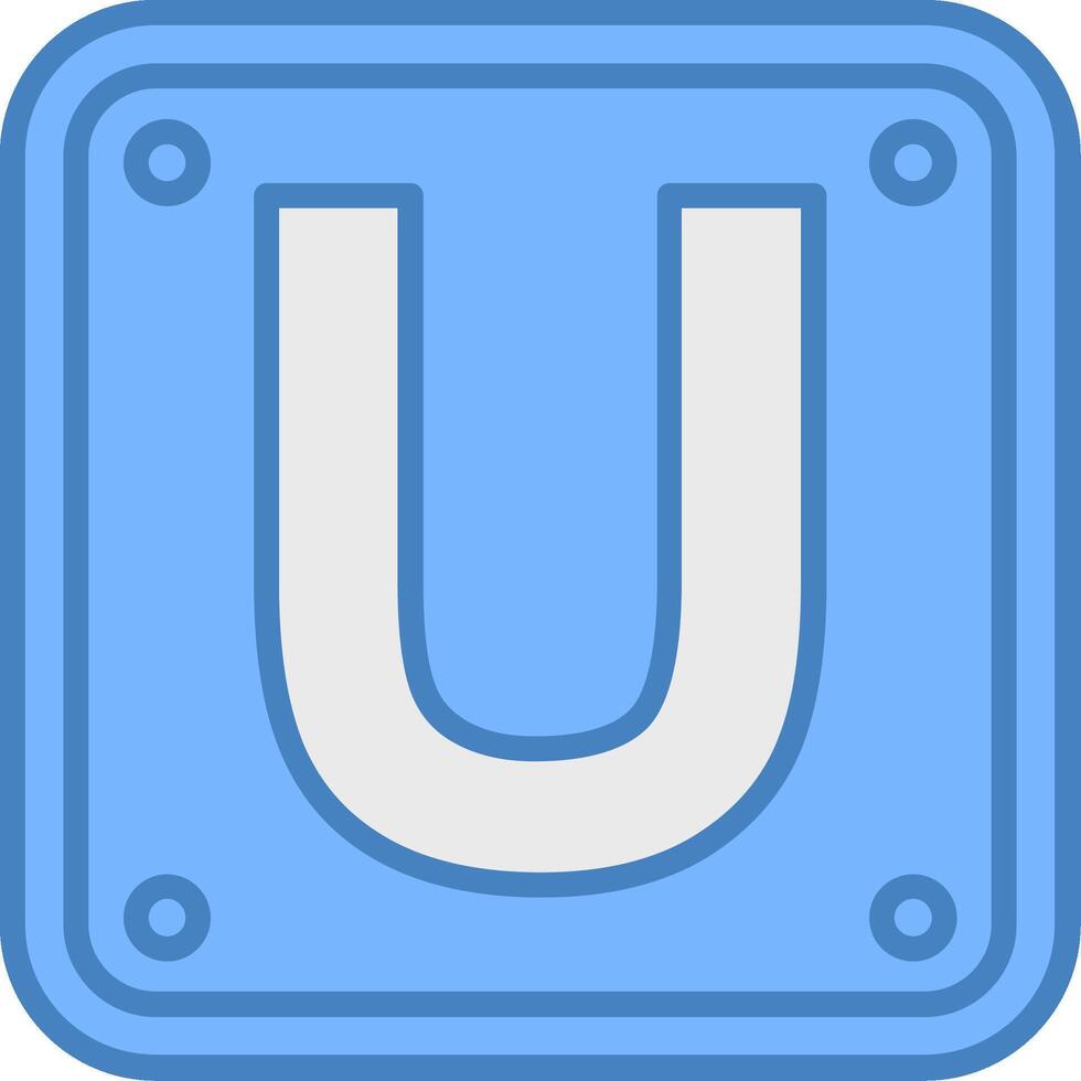 Letter U Advanced Line Graphic vector