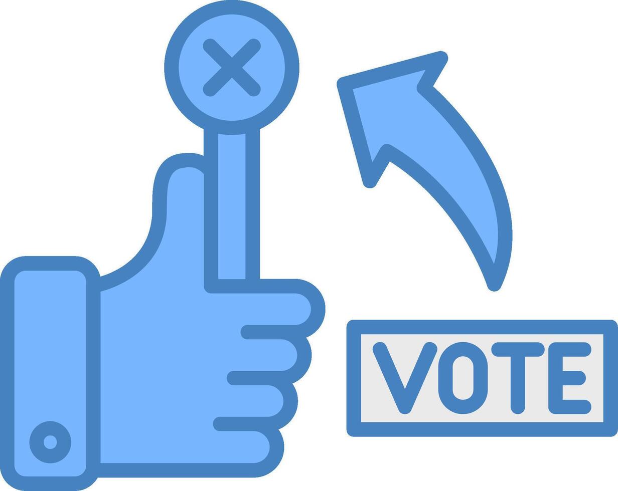 No Vote Simplified Sketch Piece vector