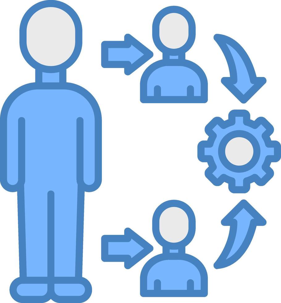Team Management Cool Tone Object vector