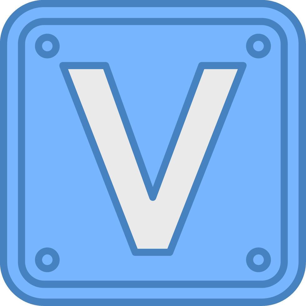 Letter V Premium Grid Symbol vector
