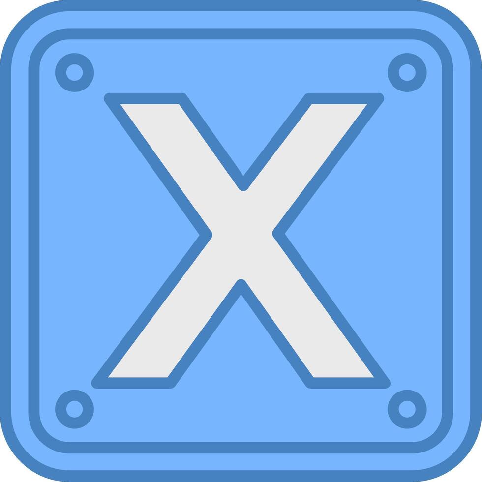Letter X Digital Core Piece vector