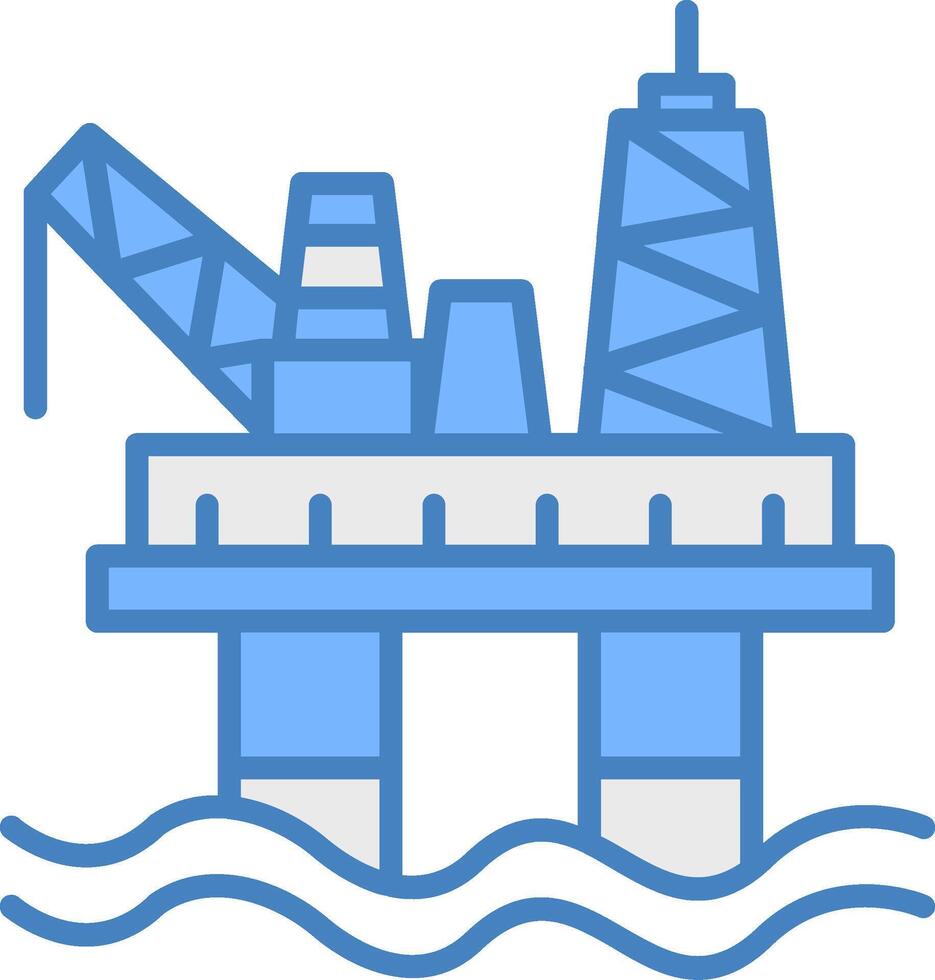 Oil Rig Color Block Symbol vector